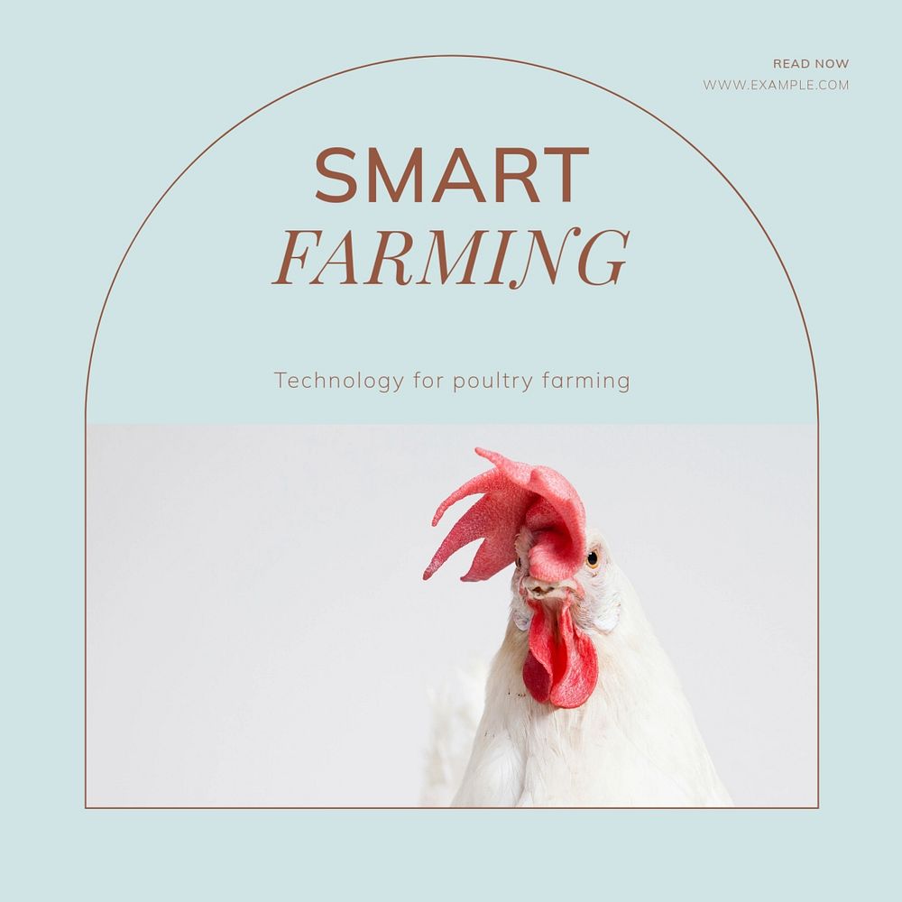 Smart farming Facebook post template, editable social media ad