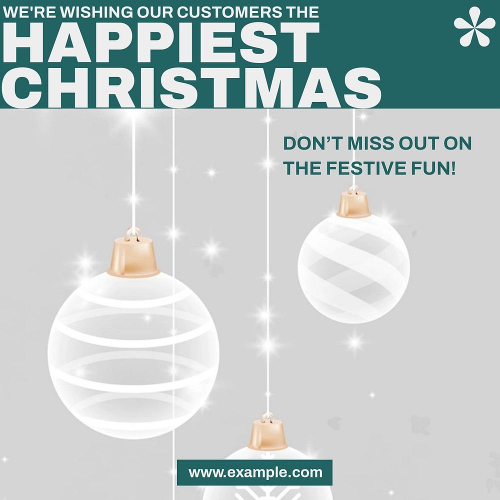 Happiest Christmas Facebook post template, editable social media ad