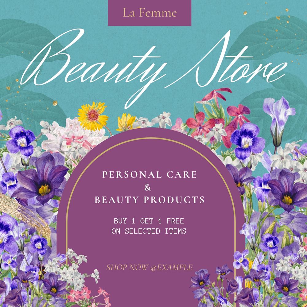 Beauty store Facebook post template, editable design