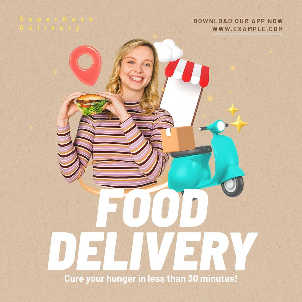 Food delivery Instagram post template