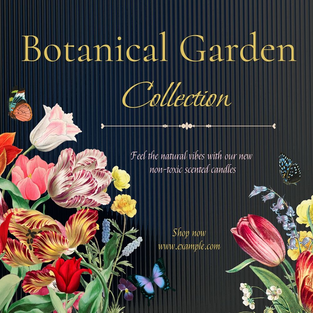 Botanical garden Facebook post template, editable design