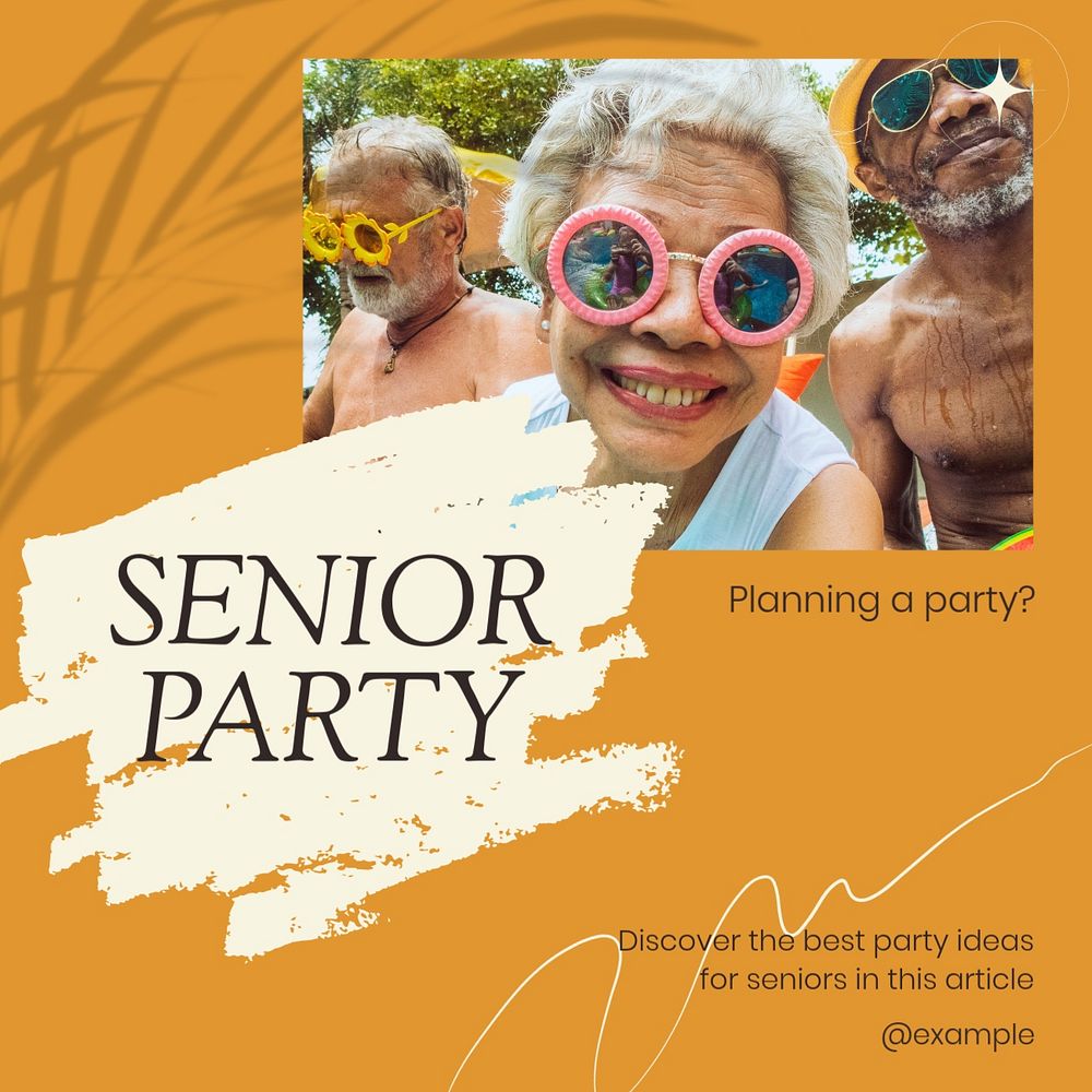 Senior party Facebook post template, editable social media ad