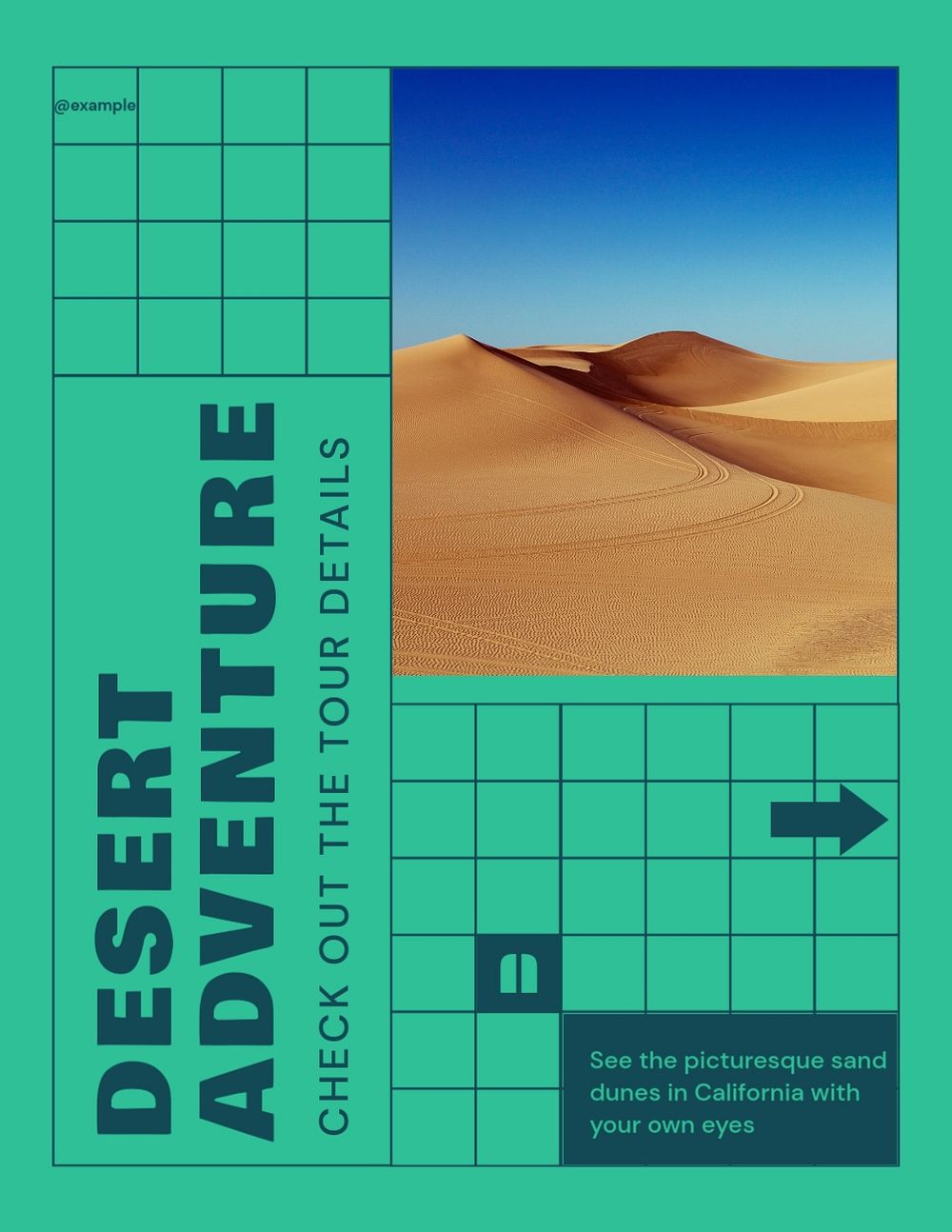 Desert tour flyer template, editable ad