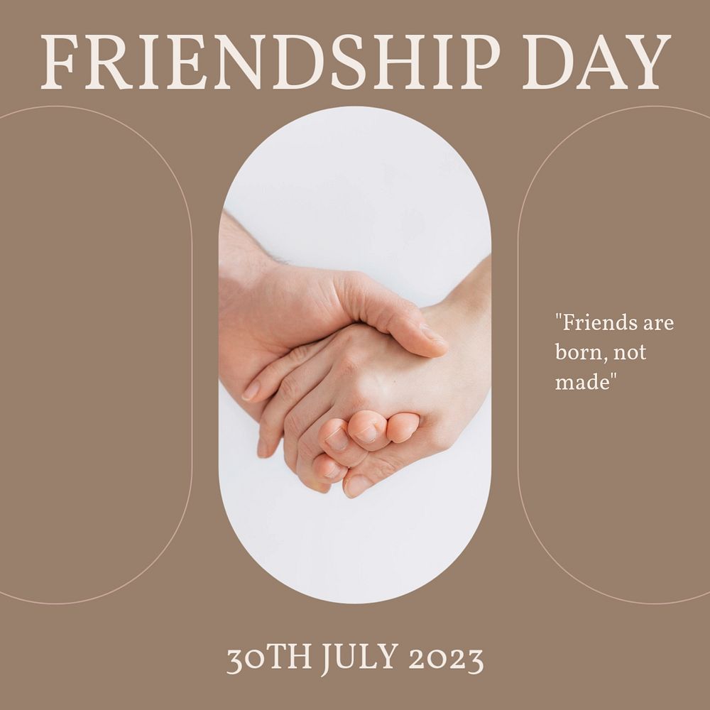 Friendship day Facebook post template, editable social media ad