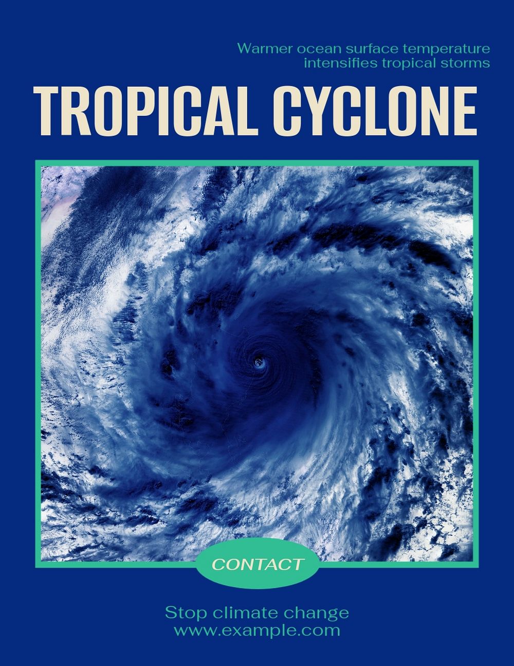 Tropical cyclone flyer template, editable ad