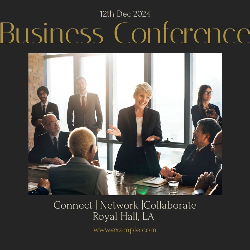 Business conference Facebook post template, editable social media ad