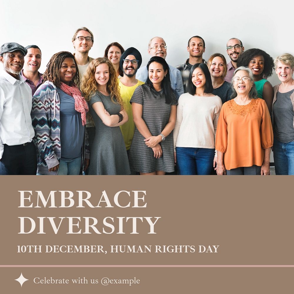 Embrace diversity Facebook post template, editable social media ad