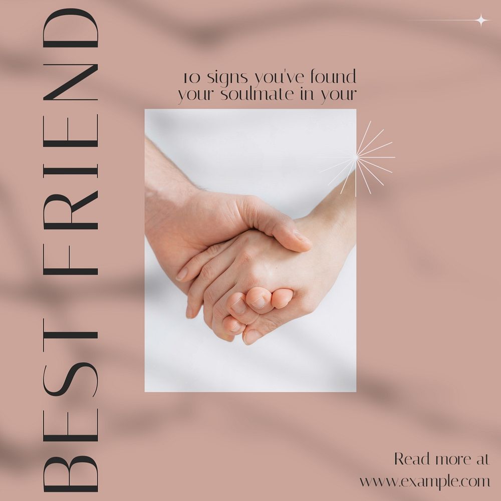 Best friend Facebook post template, editable social media ad