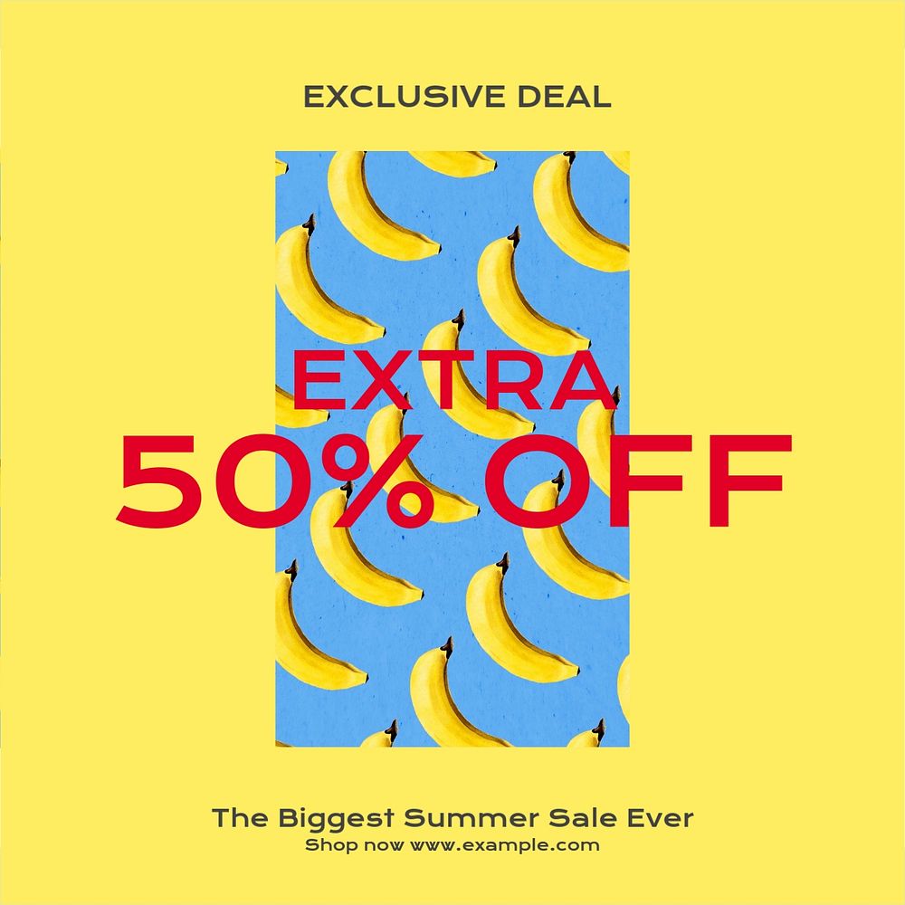 Summer sale Facebook post template, editable social media ad