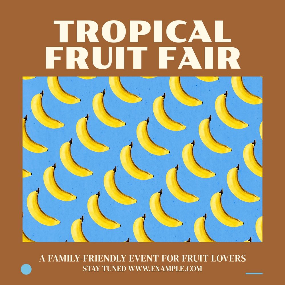 Tropical fruit fair Facebook post template, editable social media ad