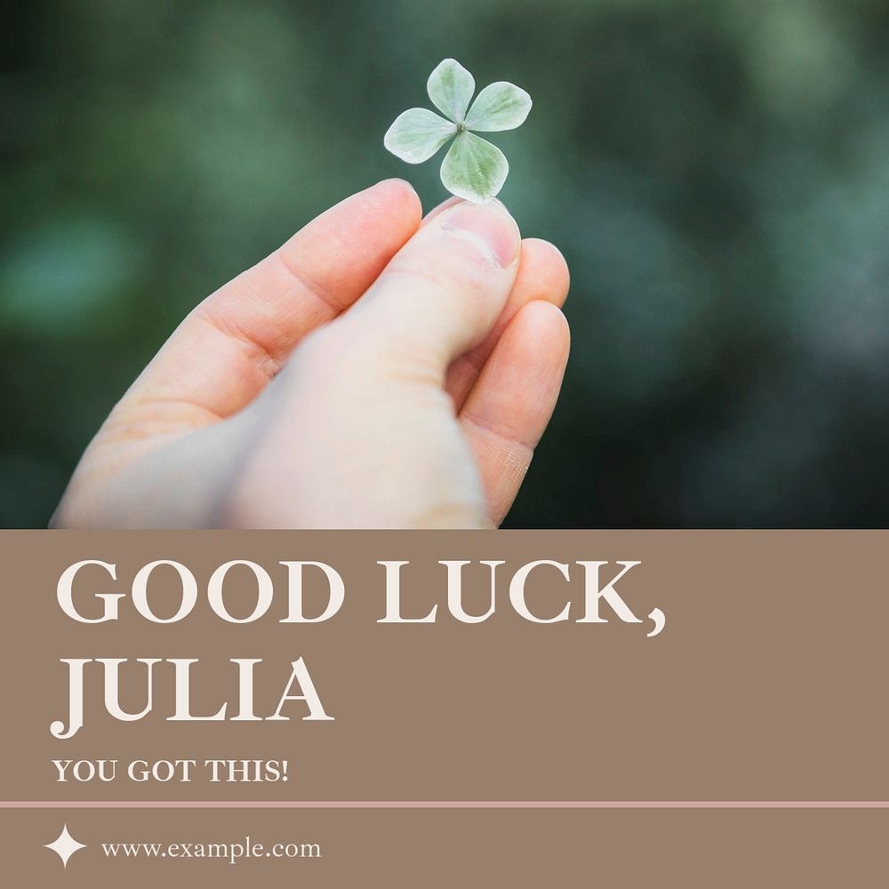 Good luck wish Facebook post template, editable social media ad