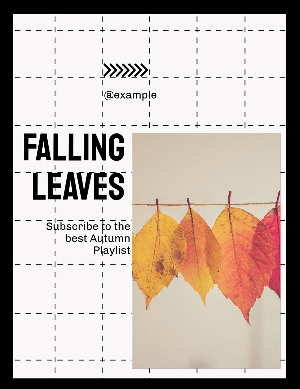 Autumn music playlist flyer template, editable ad