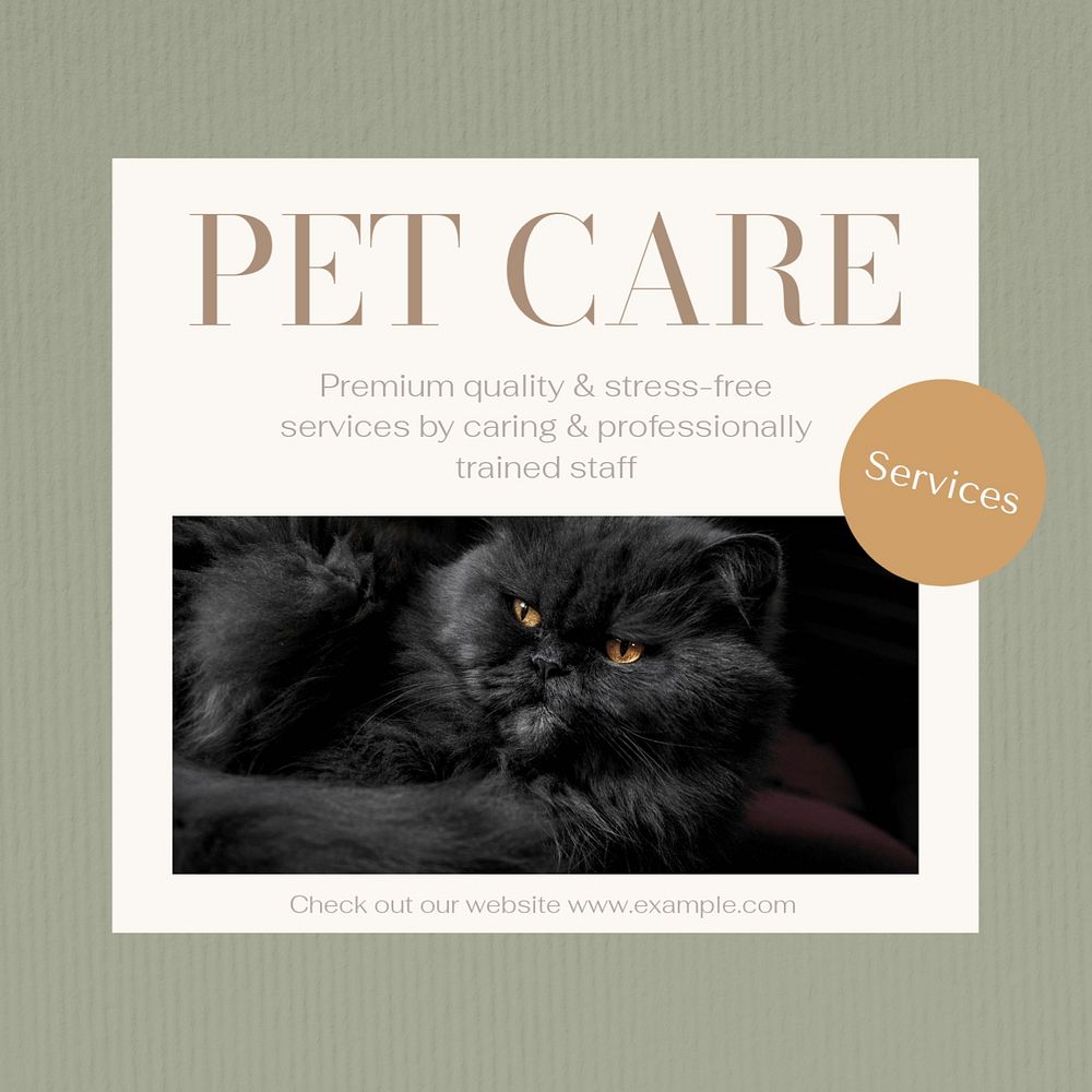 Pet care Facebook post template, editable social media ad