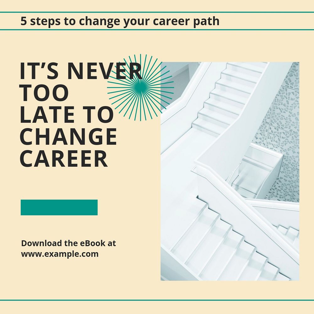 Changing career Facebook post template, editable social media ad