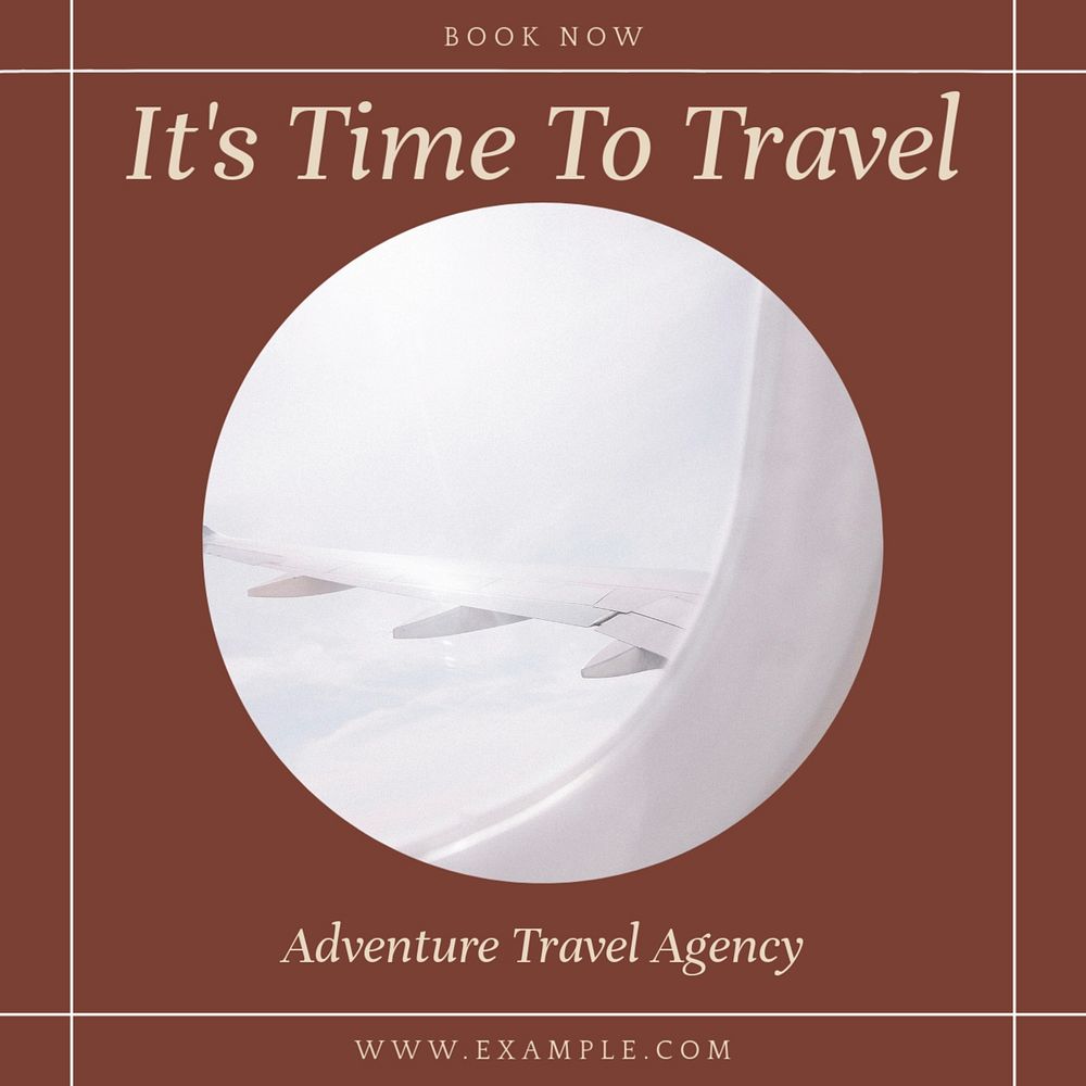 Travel agency Facebook post template, editable social media ad