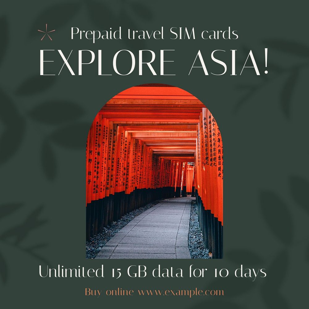 Explore Asia Facebook post template, editable social media ad