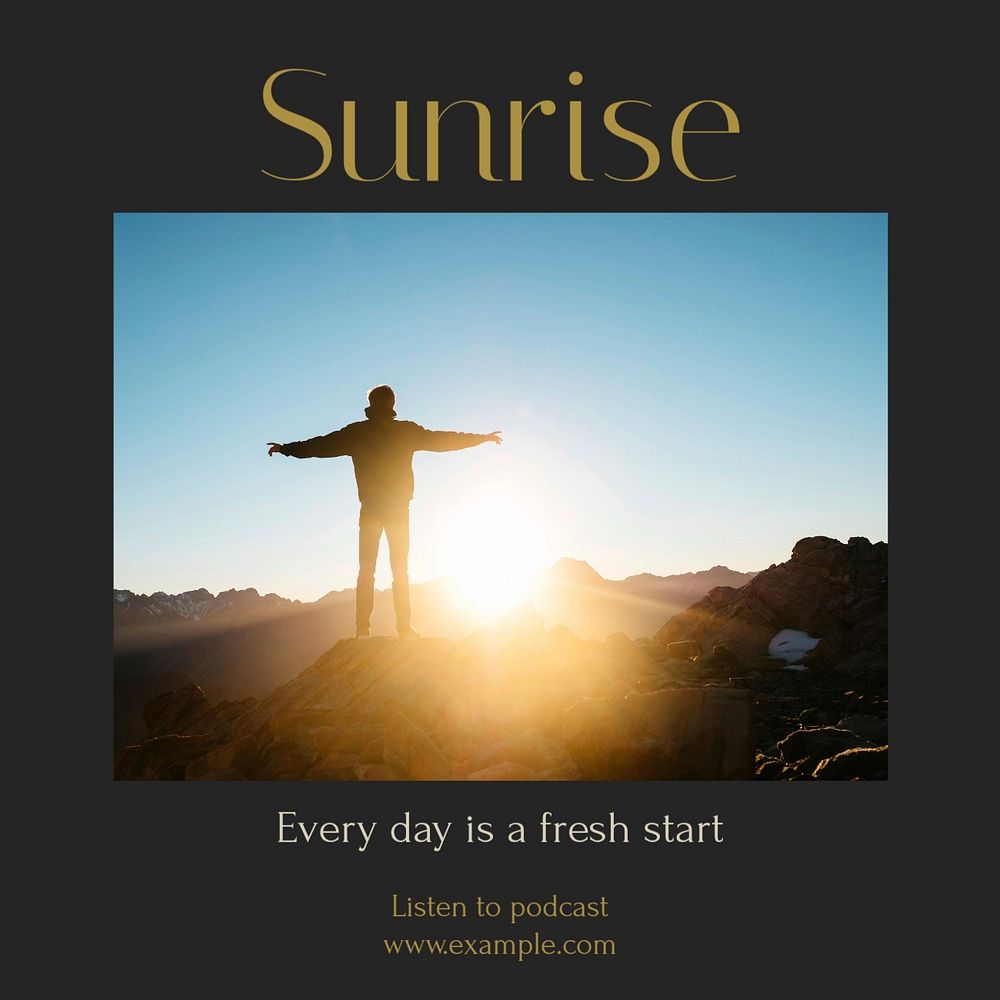 Sunrise Facebook post template, editable social media ad