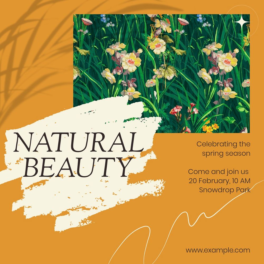 Natural beauty Facebook post template, editable social media ad