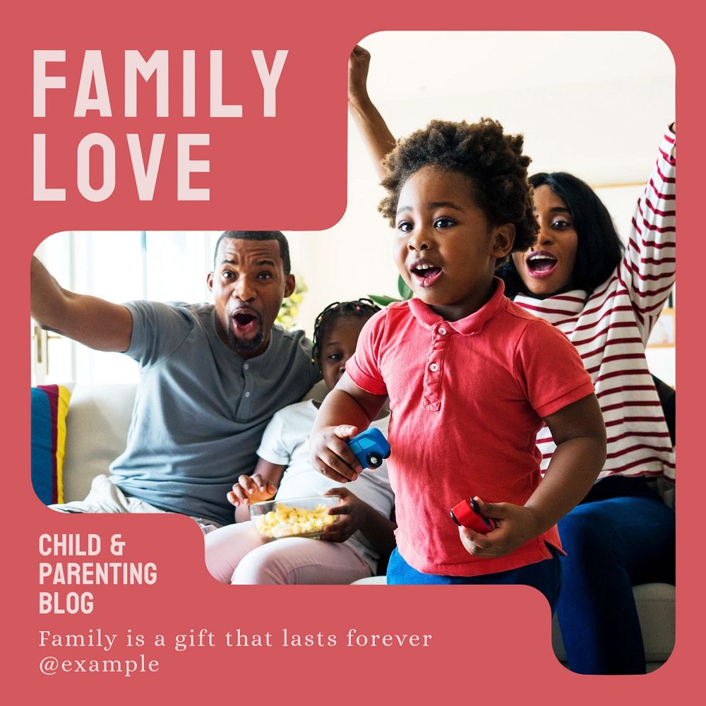 Family love Instagram post template, editable design