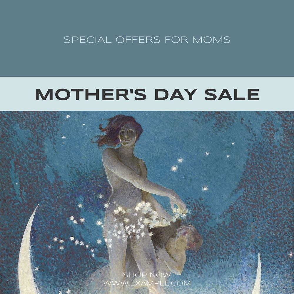 Mother's Day sale Facebook post template, editable social media ad