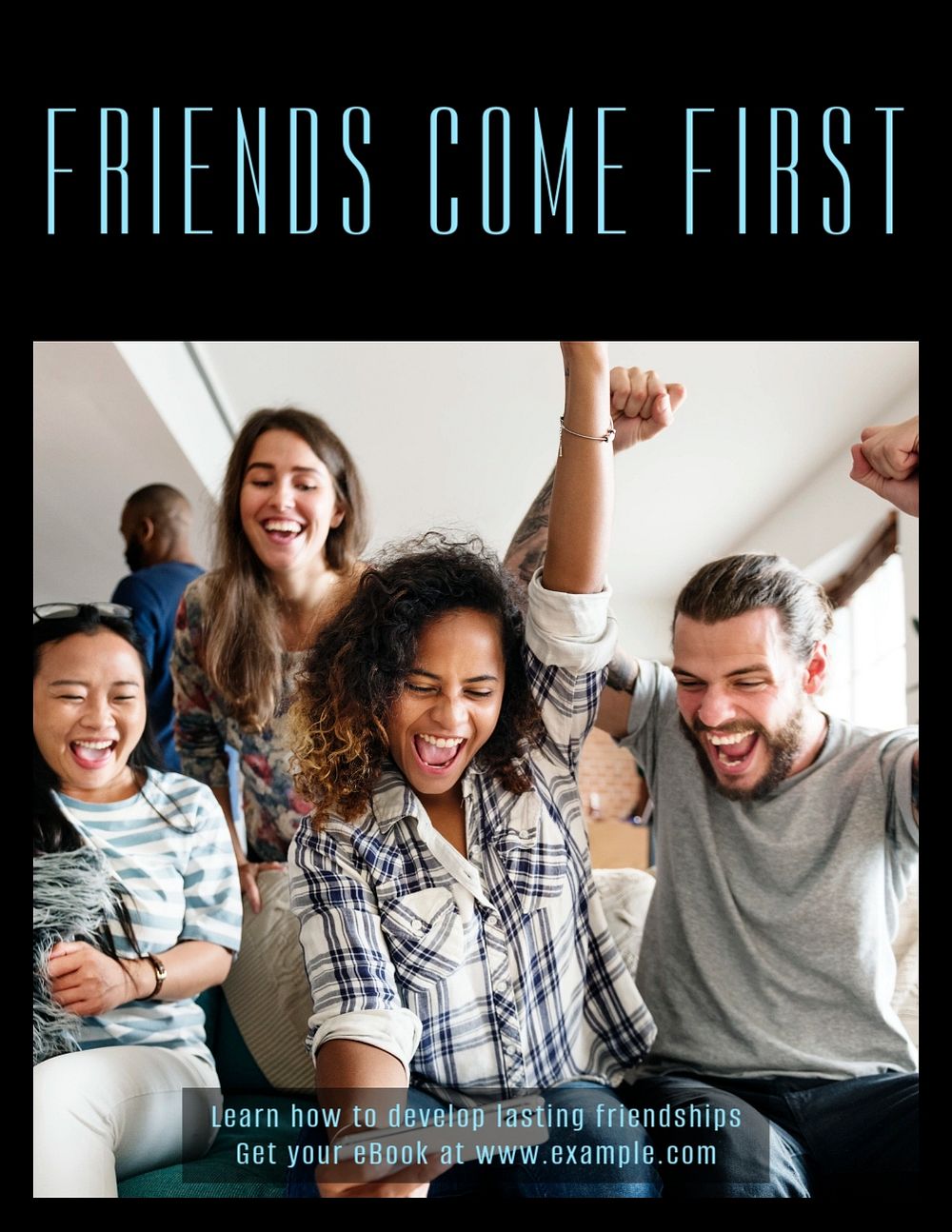 Friends flyer template, editable text