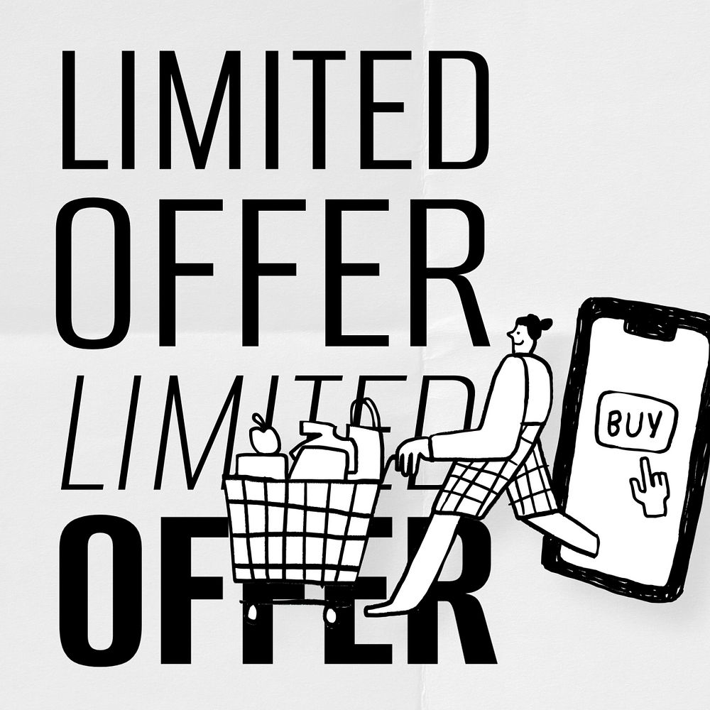 Limited offer Instagram post template, editable design