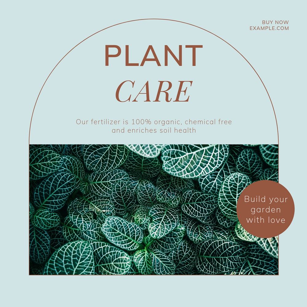 Plant care Facebook post template, editable social media ad