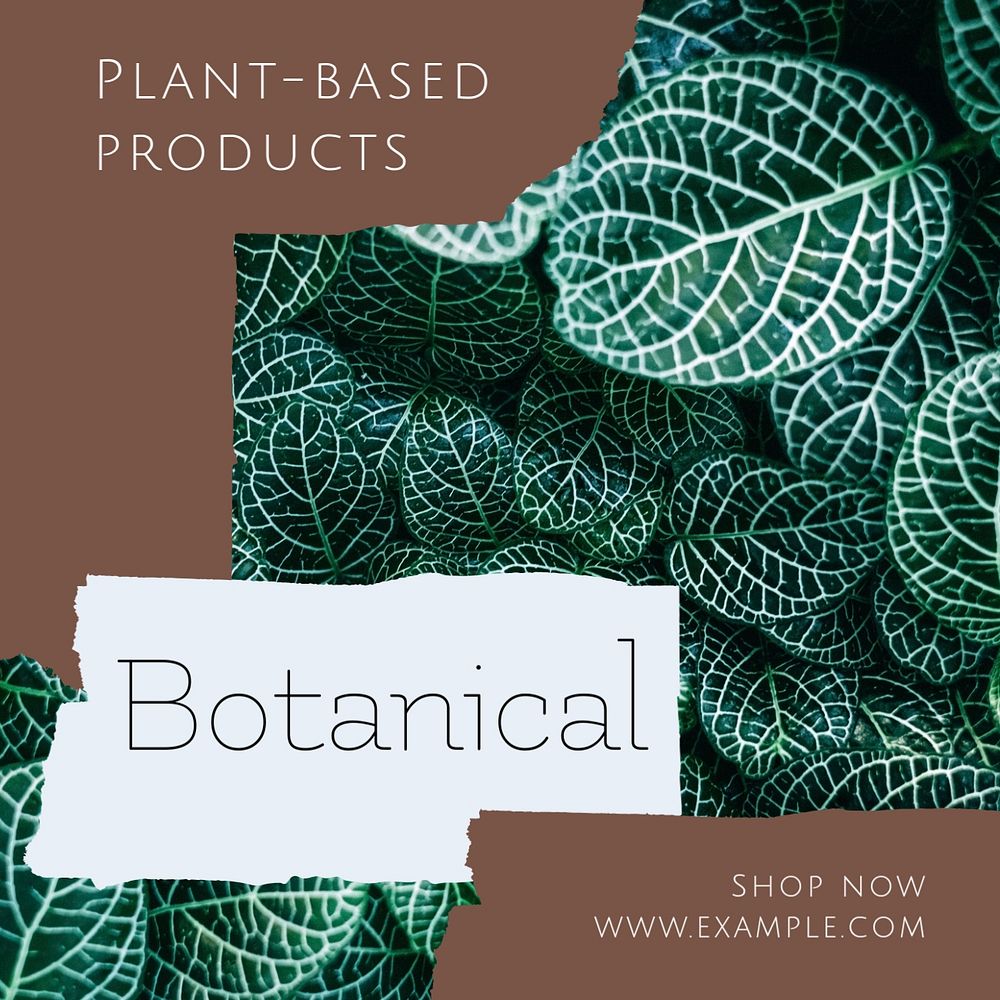 Botanical products Facebook post template, editable social media ad