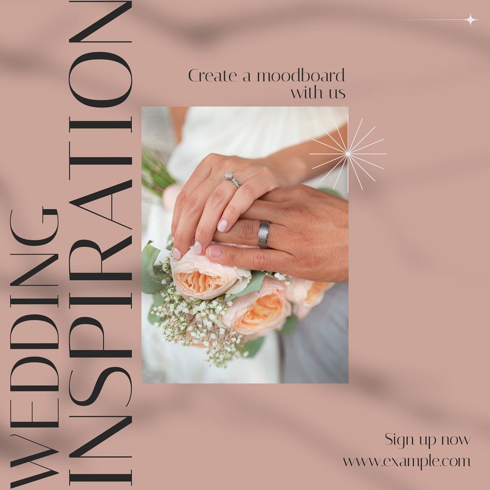 Wedding inspiration Facebook post template, editable social media ad