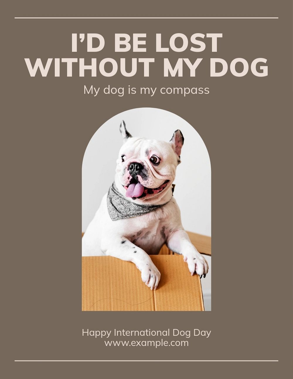 International Dog Day flyer template, editable text