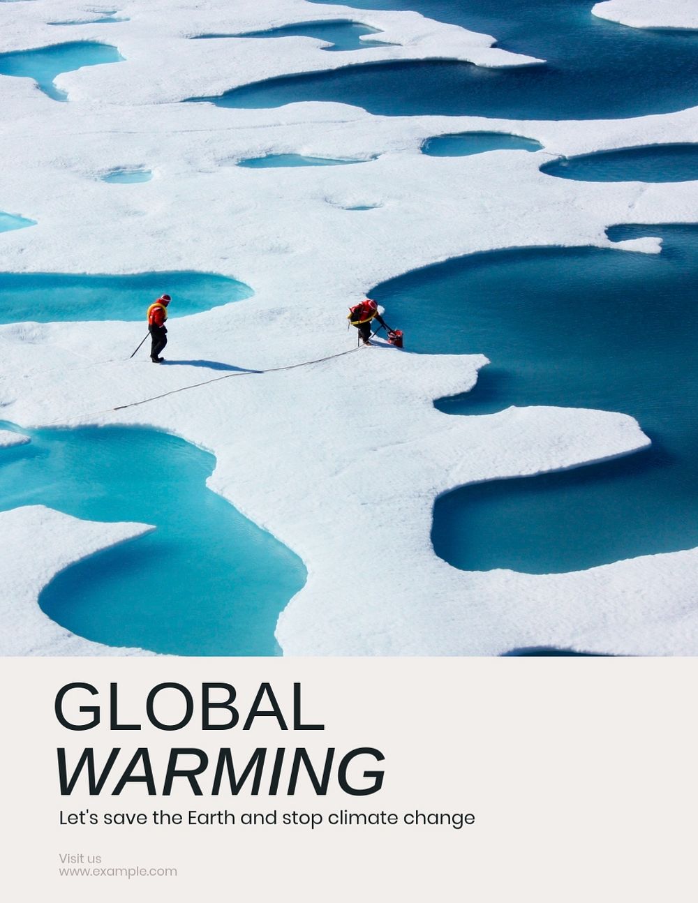 Global warming flyer template, editable text & design