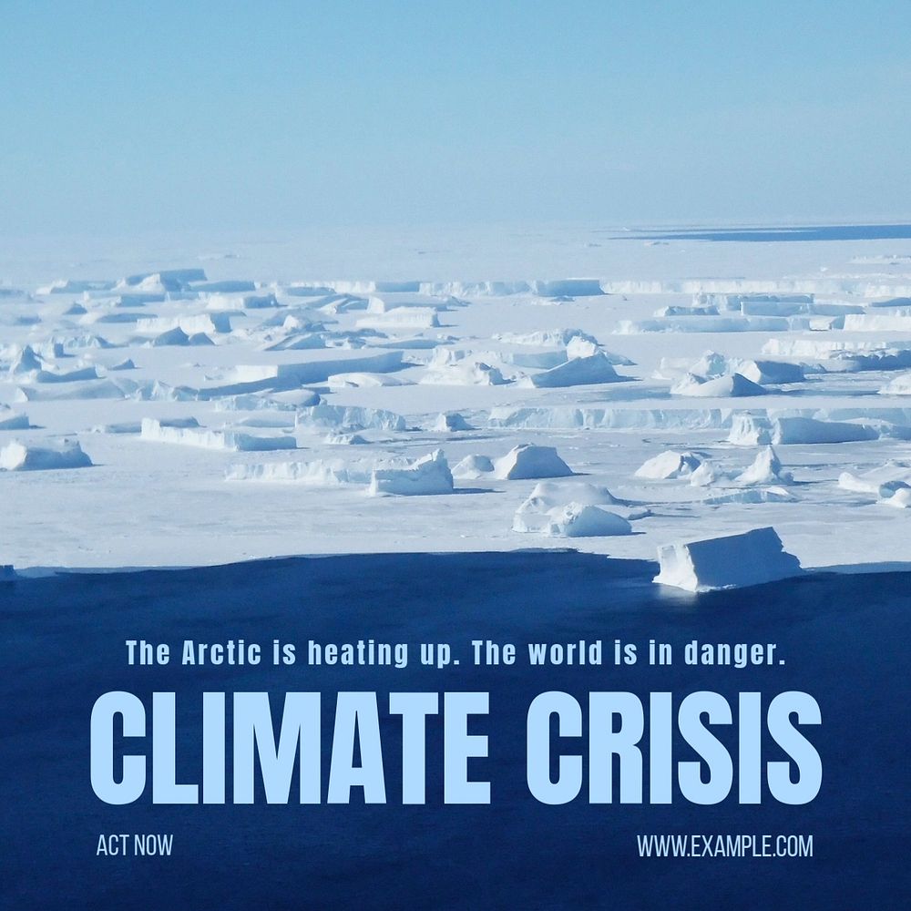 Climate crisis Instagram post template, editable text