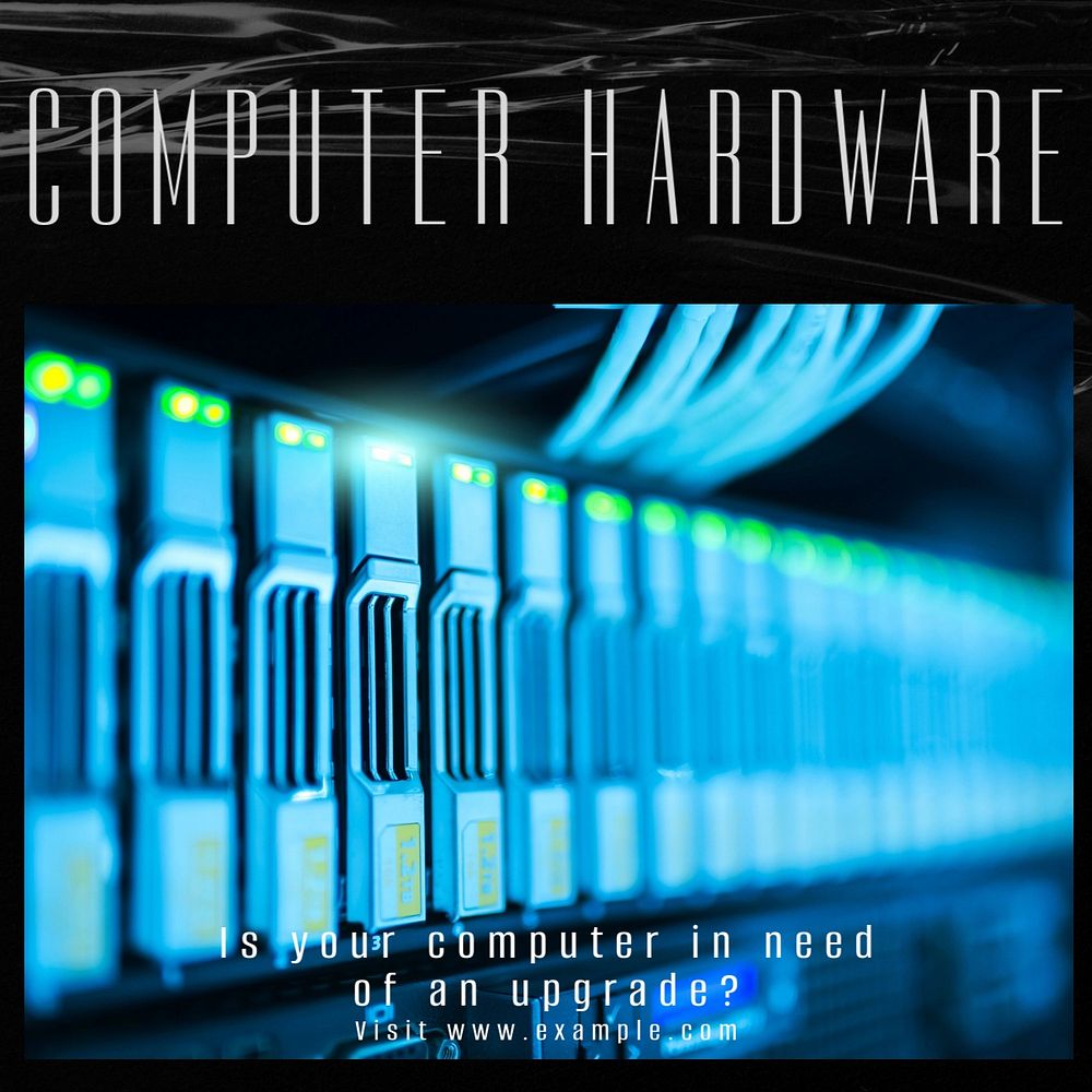 Computer hardware Instagram post template, editable design