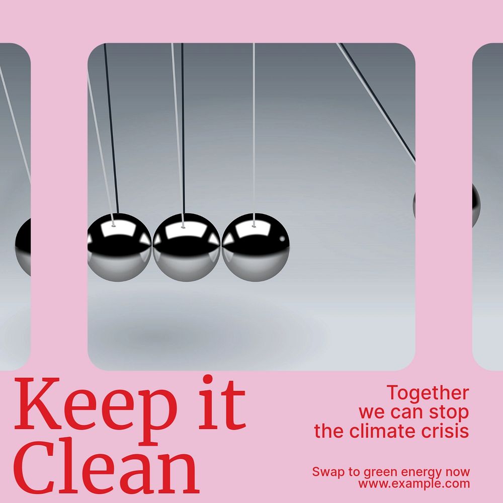 Keep it clean Instagram post template, editable design