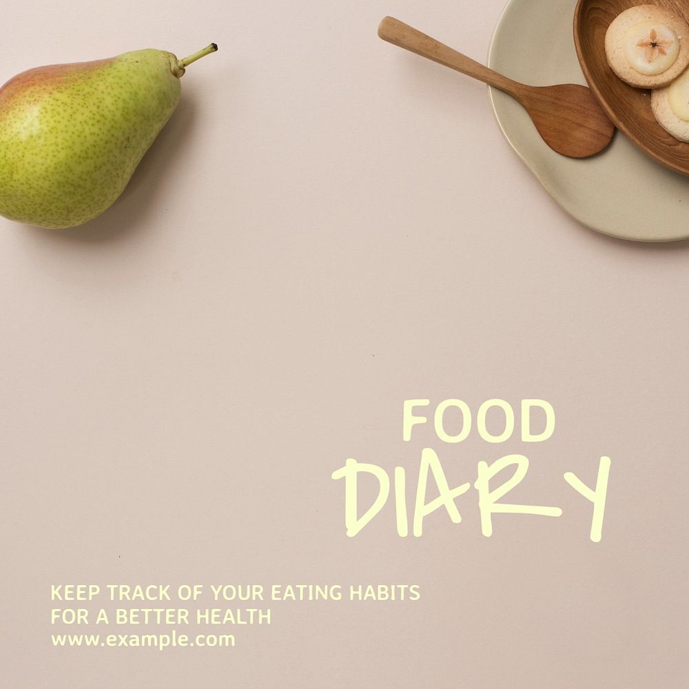 Food diary Instagram post template, editable design