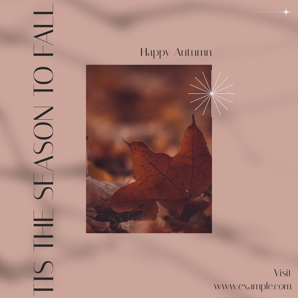 Happy autumn Facebook post template, editable social media ad