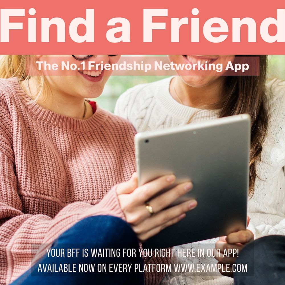 Find a friend Instagram post template, editable design