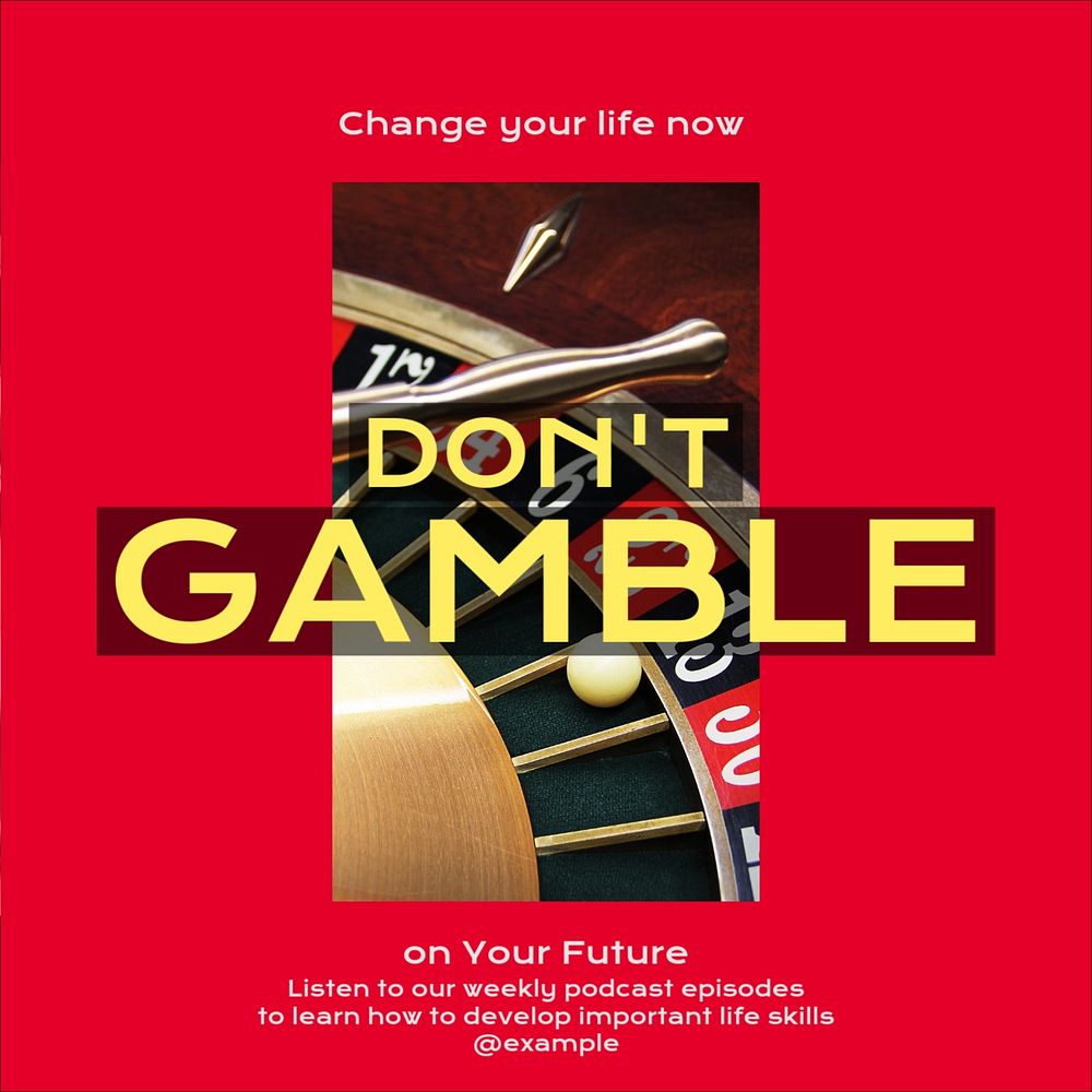 Gamble on future Instagram post template, editable design