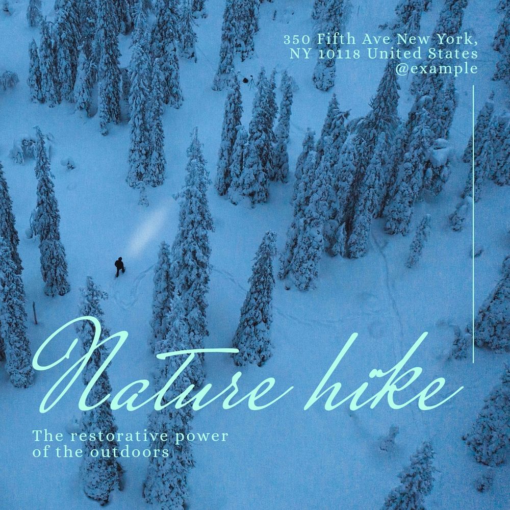 Nature hike Instagram post template, editable design