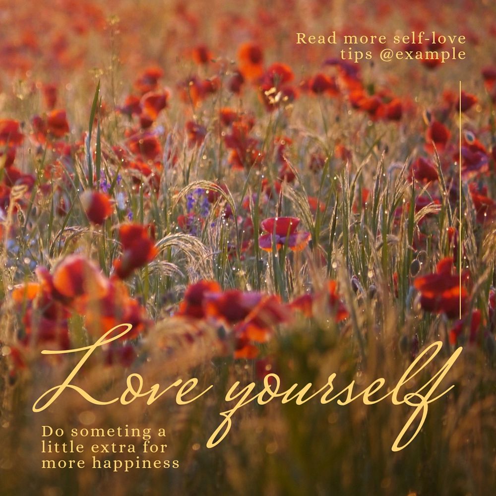 Love yourself Instagram post template, editable design