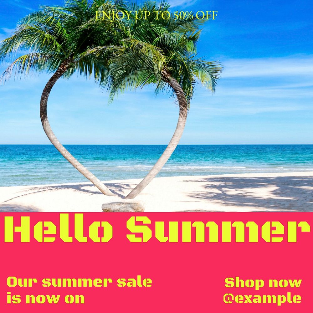 Summer sale Instagram post template, editable design