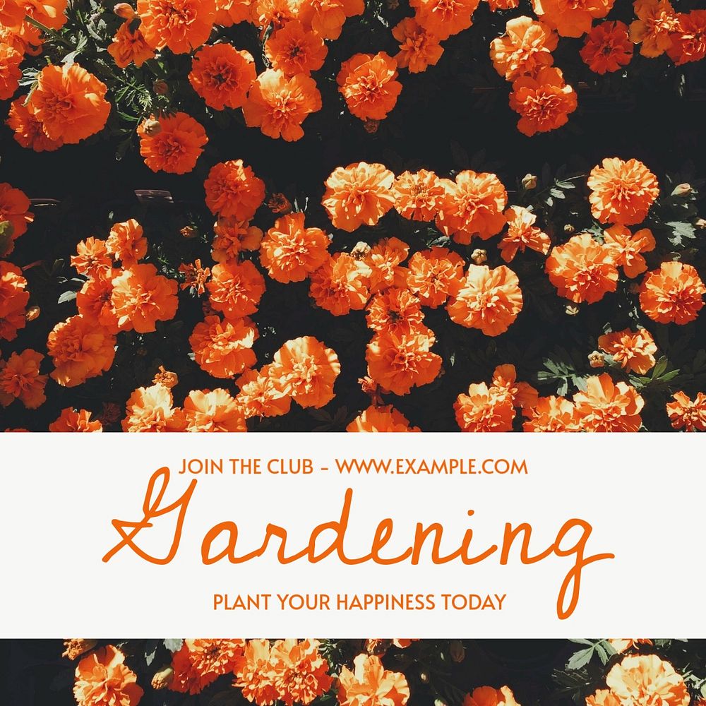 Gardening Instagram post template, editable social media design