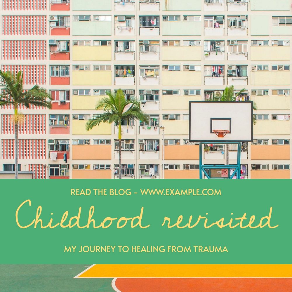 Childhood revisited Instagram post template, editable text