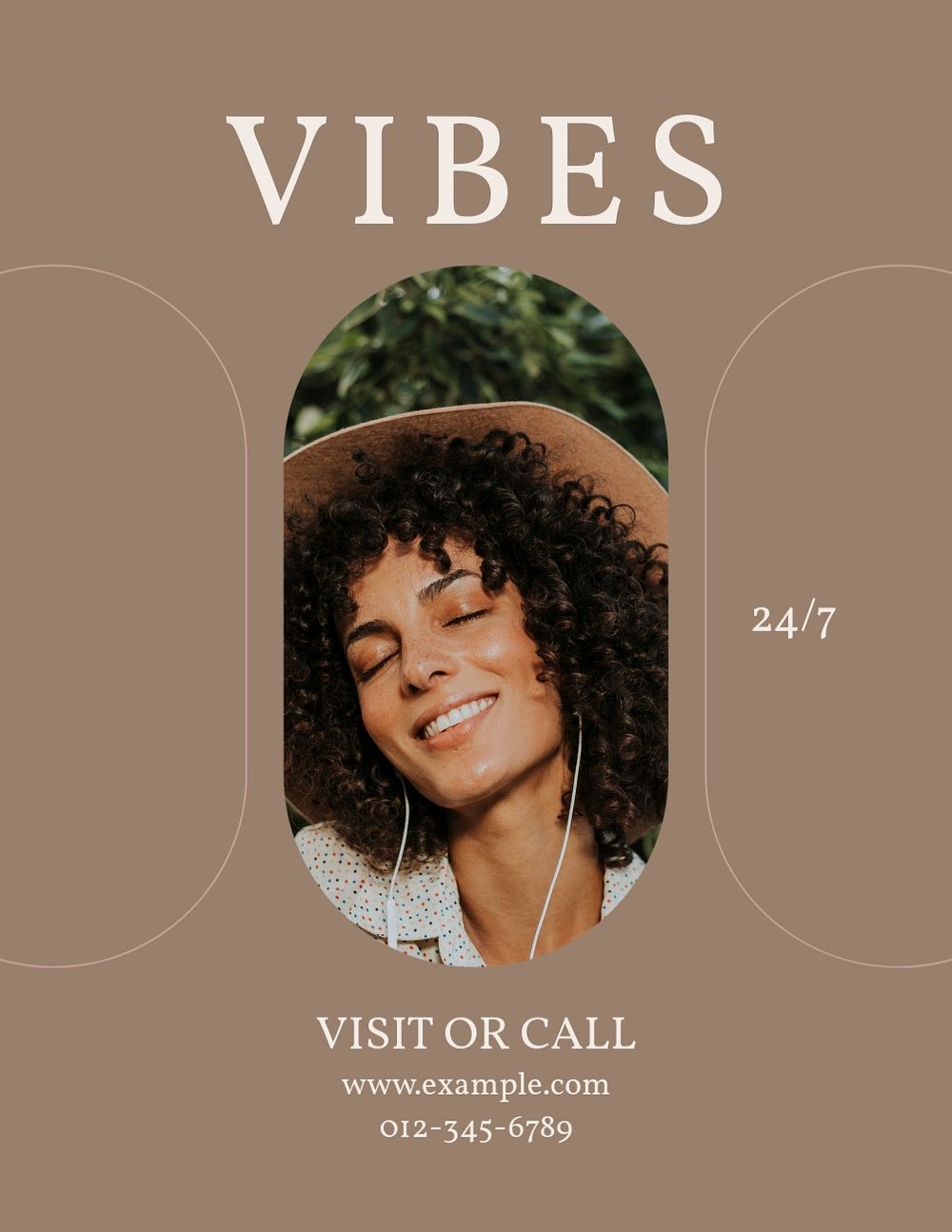 Vibes 24/7 flyer template, editable text & design