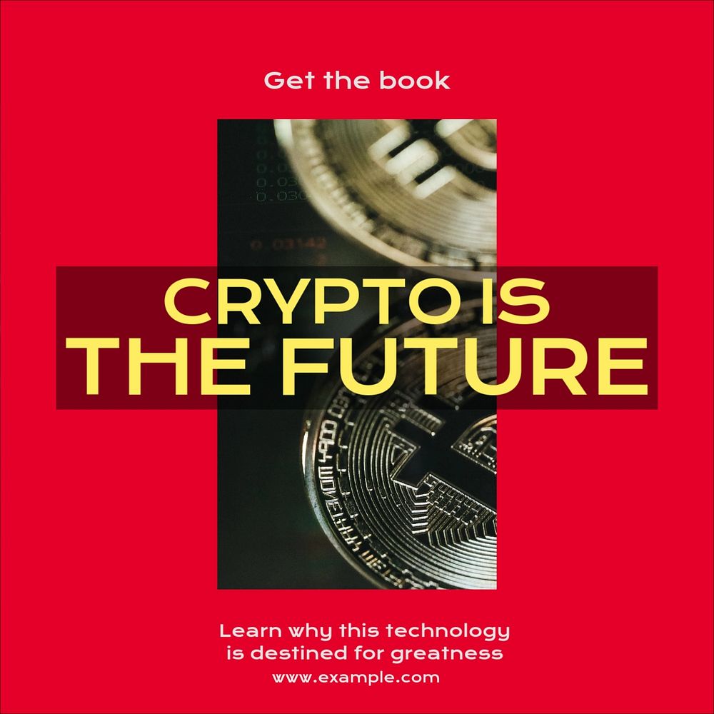 Bitcoin Instagram post template, editable design