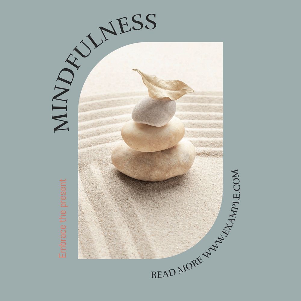 Mindfulness Facebook post template, editable social media ad
