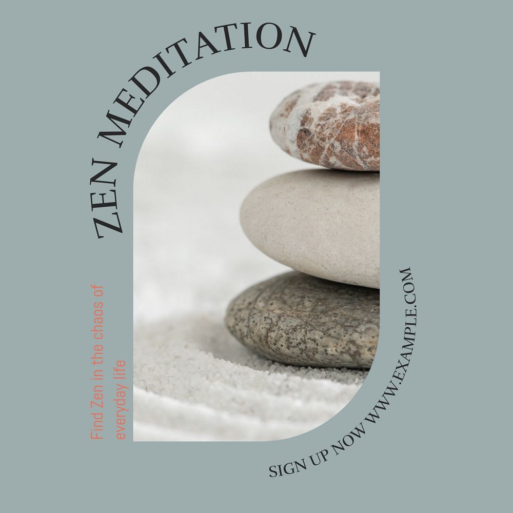 Zen meditation Facebook post template, editable social media ad