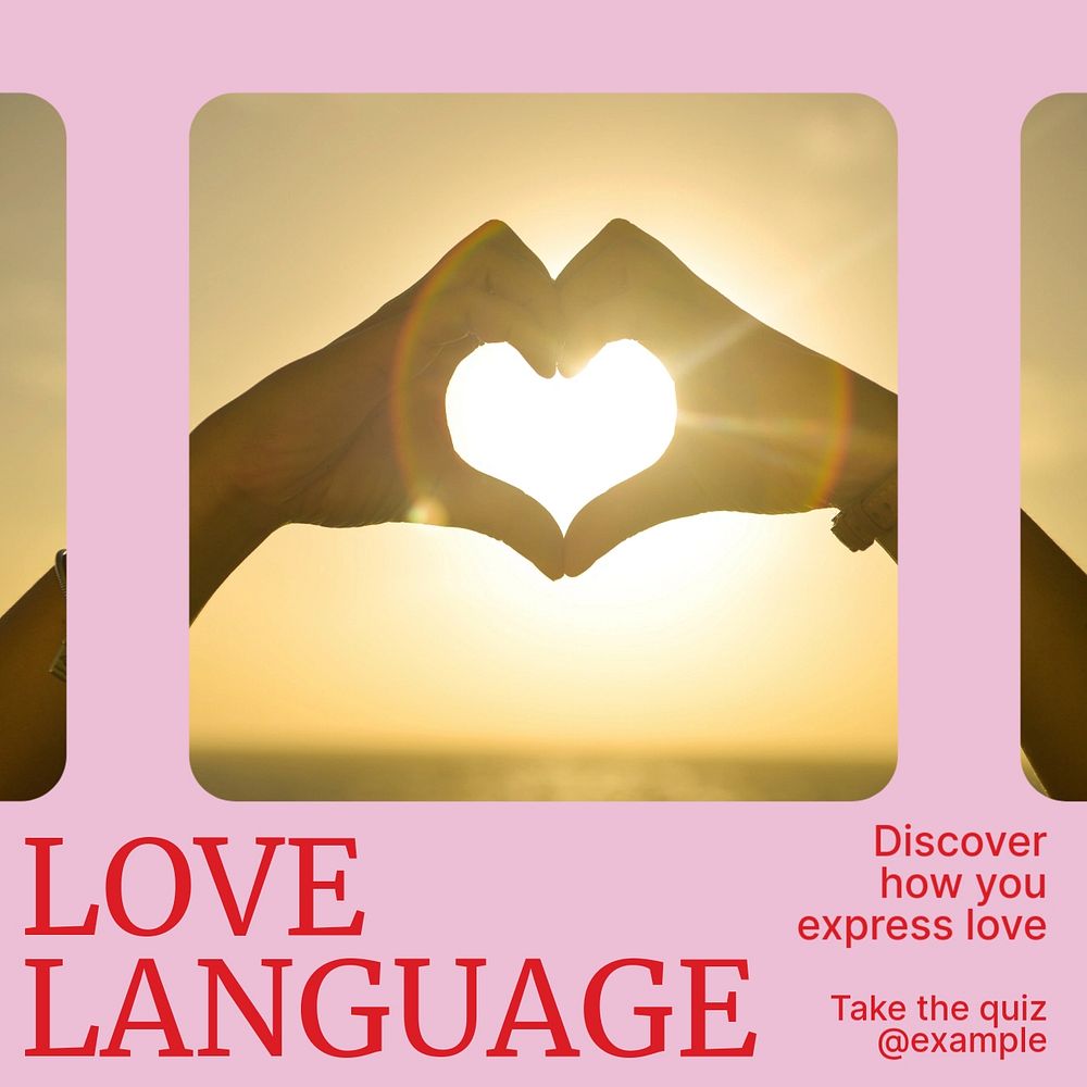 Love language quiz Instagram post template, editable design