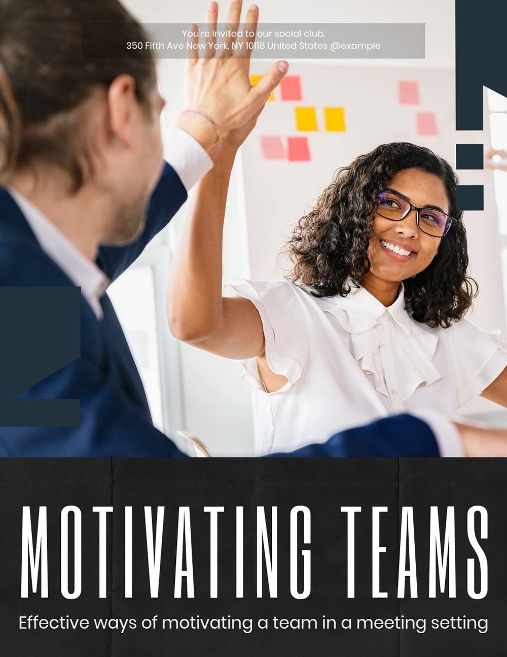 Motivating teams flyer template, editable text