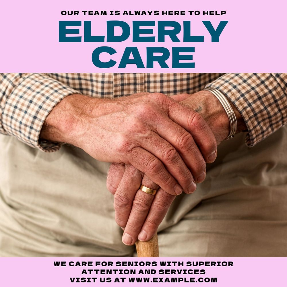 Elderly care Instagram post template, editable design